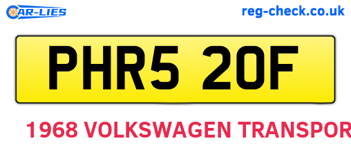PHR520F are the vehicle registration plates.