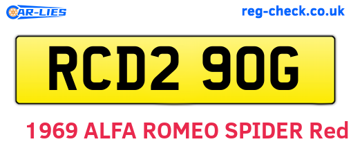 RCD290G are the vehicle registration plates.