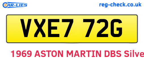 VXE772G are the vehicle registration plates.