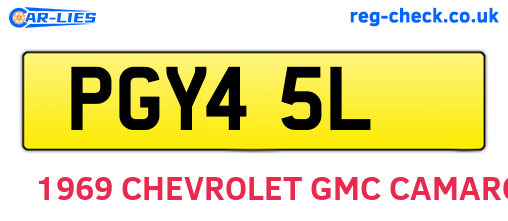 PGY45L are the vehicle registration plates.