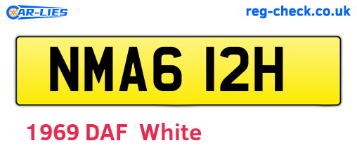 NMA612H are the vehicle registration plates.