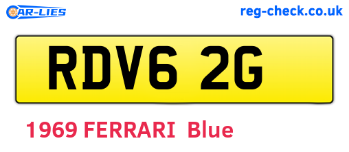 RDV62G are the vehicle registration plates.