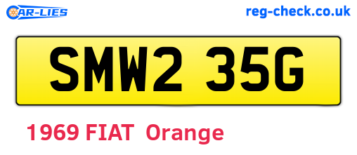 SMW235G are the vehicle registration plates.