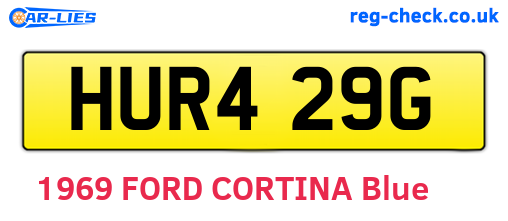 HUR429G are the vehicle registration plates.