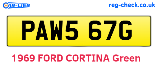 PAW567G are the vehicle registration plates.
