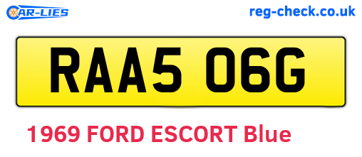 RAA506G are the vehicle registration plates.
