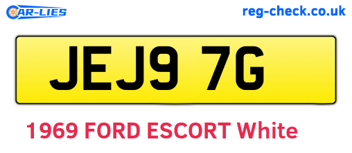 JEJ97G are the vehicle registration plates.