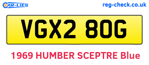 VGX280G are the vehicle registration plates.
