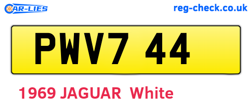 PWV744 are the vehicle registration plates.