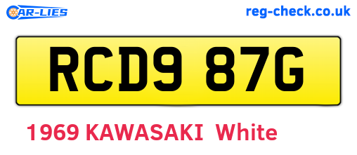 RCD987G are the vehicle registration plates.