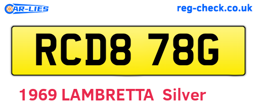 RCD878G are the vehicle registration plates.