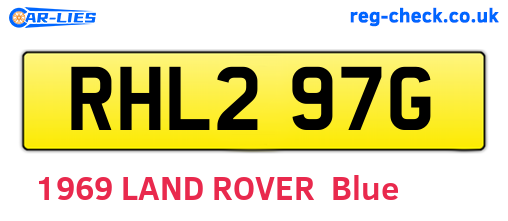 RHL297G are the vehicle registration plates.