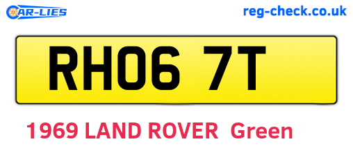 RHO67T are the vehicle registration plates.