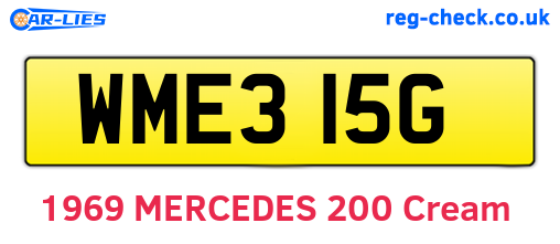 WME315G are the vehicle registration plates.