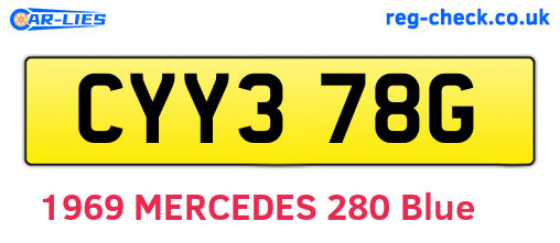 CYY378G are the vehicle registration plates.