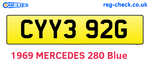 CYY392G are the vehicle registration plates.