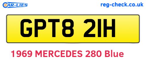 GPT821H are the vehicle registration plates.