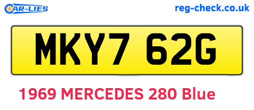 MKY762G are the vehicle registration plates.