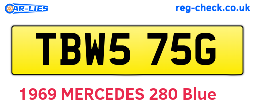 TBW575G are the vehicle registration plates.