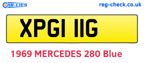 XPG111G are the vehicle registration plates.