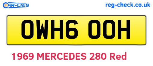 OWH600H are the vehicle registration plates.
