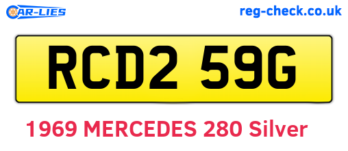 RCD259G are the vehicle registration plates.
