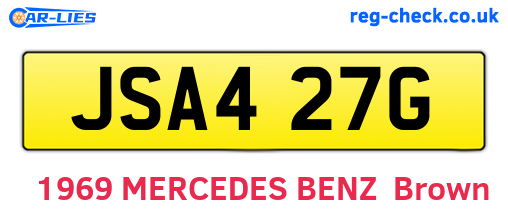 JSA427G are the vehicle registration plates.