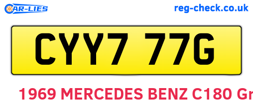CYY777G are the vehicle registration plates.