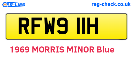 RFW911H are the vehicle registration plates.