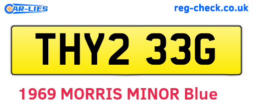 THY233G are the vehicle registration plates.