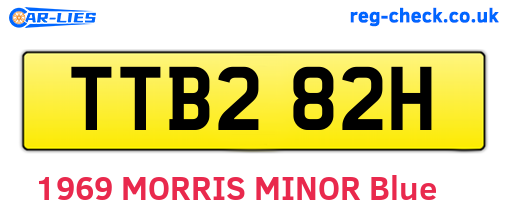 TTB282H are the vehicle registration plates.