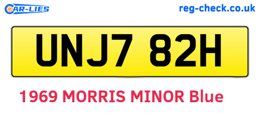 UNJ782H are the vehicle registration plates.