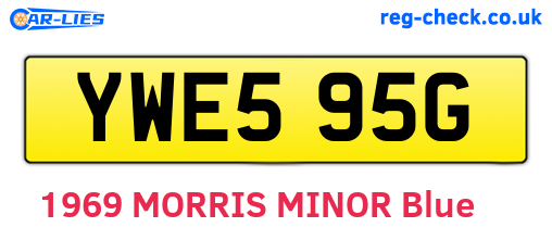 YWE595G are the vehicle registration plates.
