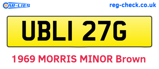 UBL127G are the vehicle registration plates.