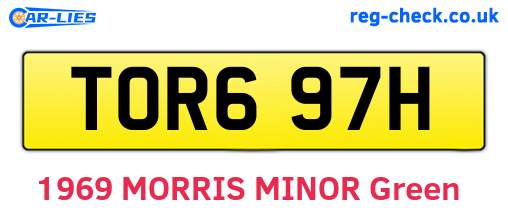 TOR697H are the vehicle registration plates.