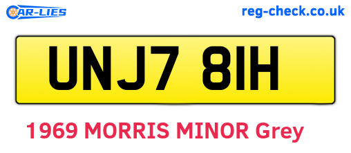 UNJ781H are the vehicle registration plates.