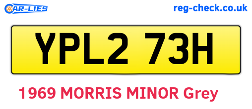 YPL273H are the vehicle registration plates.