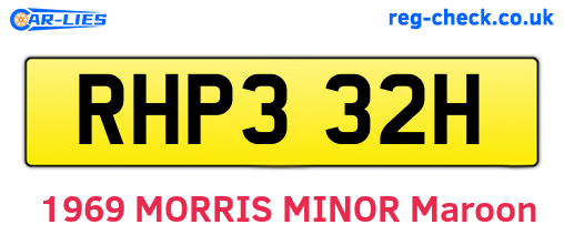 RHP332H are the vehicle registration plates.