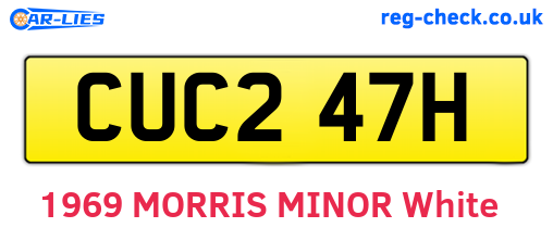 CUC247H are the vehicle registration plates.