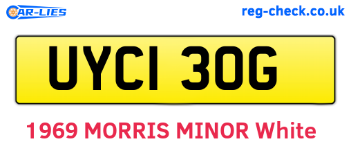 UYC130G are the vehicle registration plates.