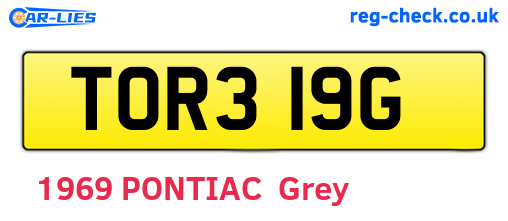 TOR319G are the vehicle registration plates.
