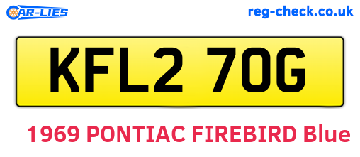 KFL270G are the vehicle registration plates.