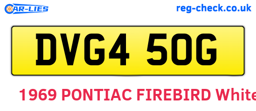 DVG450G are the vehicle registration plates.