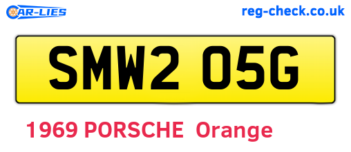 SMW205G are the vehicle registration plates.