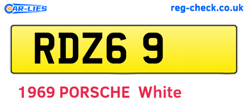 RDZ69 are the vehicle registration plates.