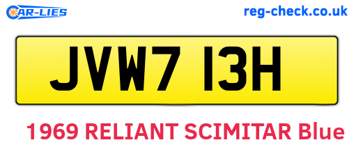 JVW713H are the vehicle registration plates.