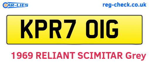 KPR701G are the vehicle registration plates.