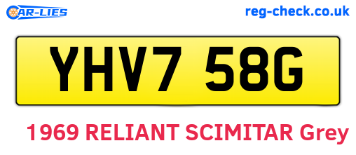 YHV758G are the vehicle registration plates.