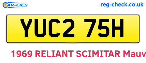 YUC275H are the vehicle registration plates.