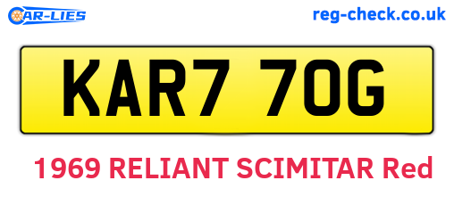 KAR770G are the vehicle registration plates.